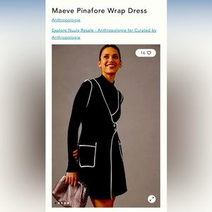 Amazing stretch cotton pinafore in bold black and white by Maeve Anthropologie.